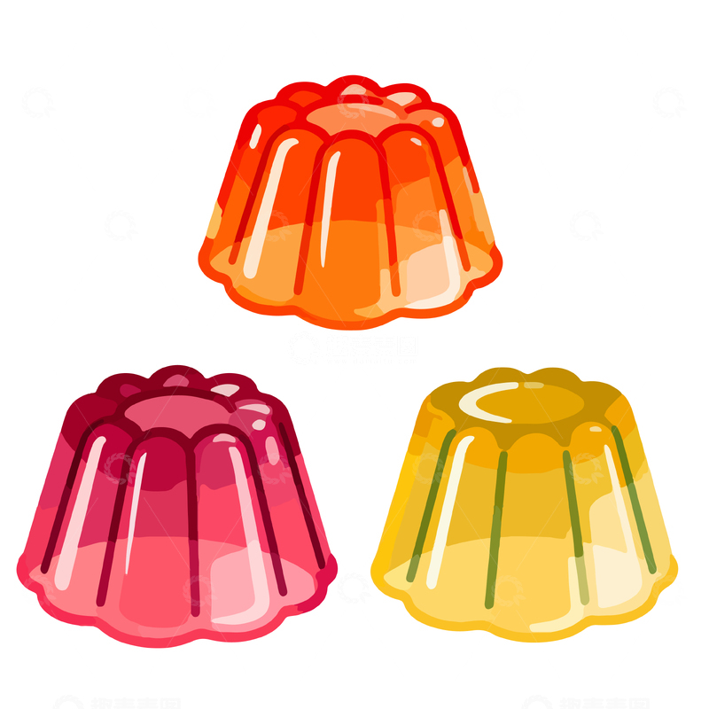 源文件下载【趣麦麦图】卡通彩色果冻插画
