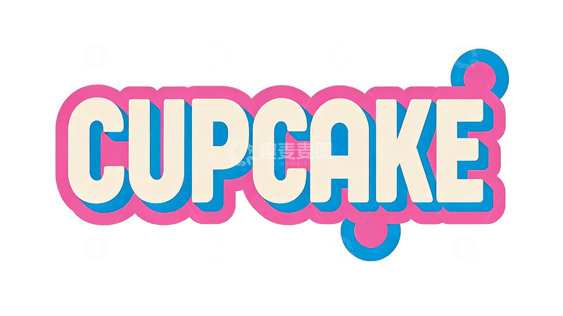 高清大图下载【趣麦麦图】粉蓝撞色立体英文字体设计2