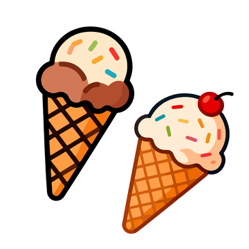 卡通冰淇淋甜品图案贴纸