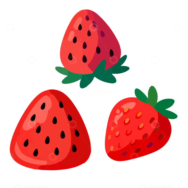 源文件下载【趣麦麦图】卡通草莓插画设计元素