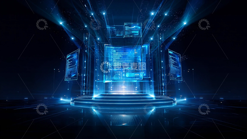 高清大图下载【趣麦麦图】未来科技虚拟空间的奇幻之门