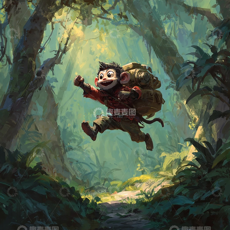 高清大图下载【趣麦麦图】丛林深处的灵动舞者