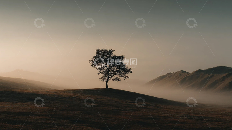 高清大图下载【趣麦麦图】孤树横空出世的寂寞之歌