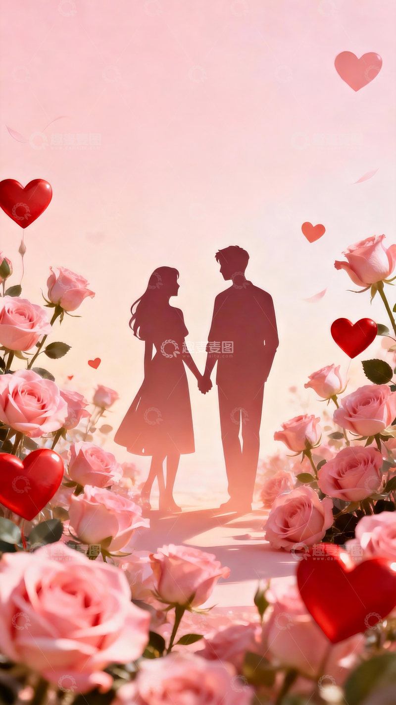 源文件下载【趣麦麦图】情人节背景2