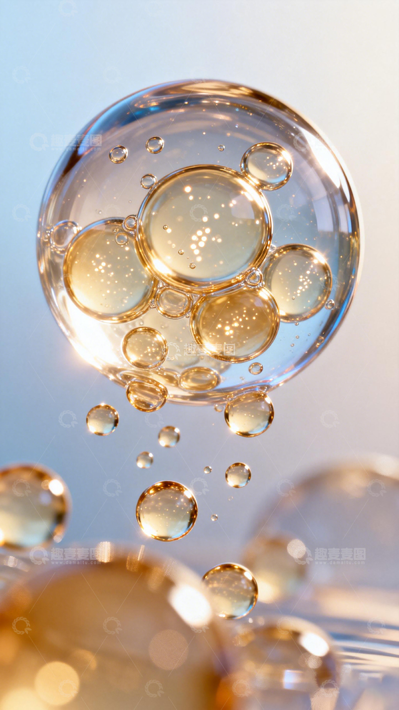 高清大图下载【趣麦麦图】晶莹气泡特写摄影