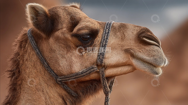 高清大图下载【趣麦麦图】沙漠中的孤独骆驼之魂
