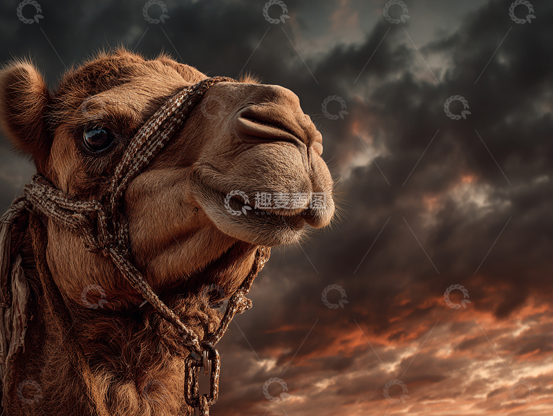 高清大图下载【趣麦麦图】沙漠中的微笑驼峰王者