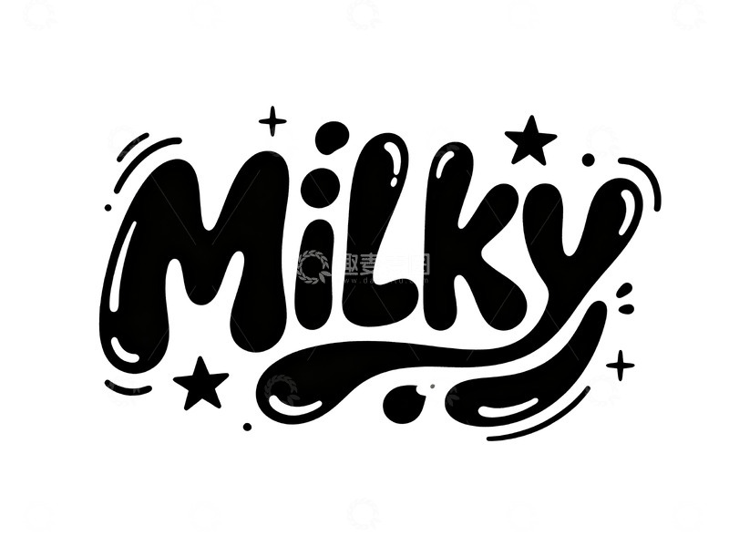 高清大图下载【趣麦麦图】黑白流体涂鸦字体设计7