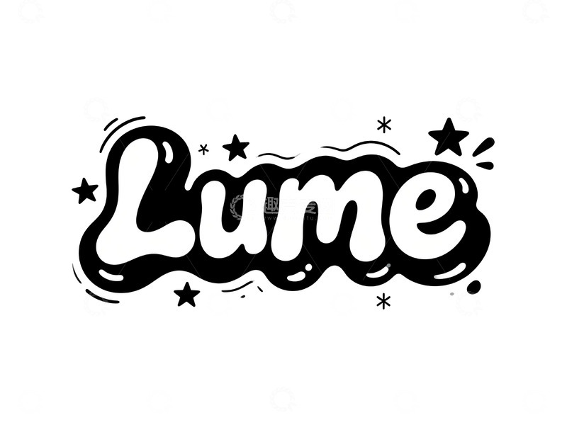 高清大图下载【趣麦麦图】黑白流体涂鸦字体设计5