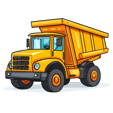 卡通黄色自卸车矢量素材