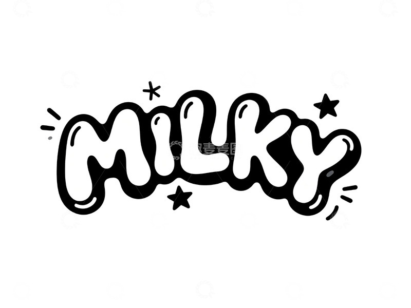 高清大图下载【趣麦麦图】黑白流体涂鸦字体设计11