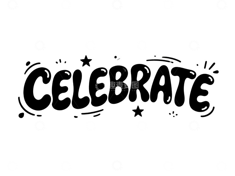 高清大图下载【趣麦麦图】黑白流体涂鸦字体设计2