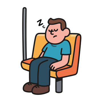卡通风格乘客疲劳休息图