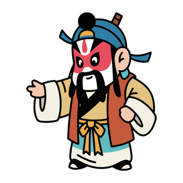 卡通京剧人物插画