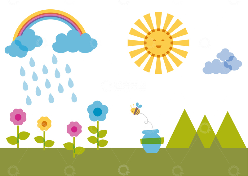 源文件下载【趣麦麦图】卡通风春天景象矢量图