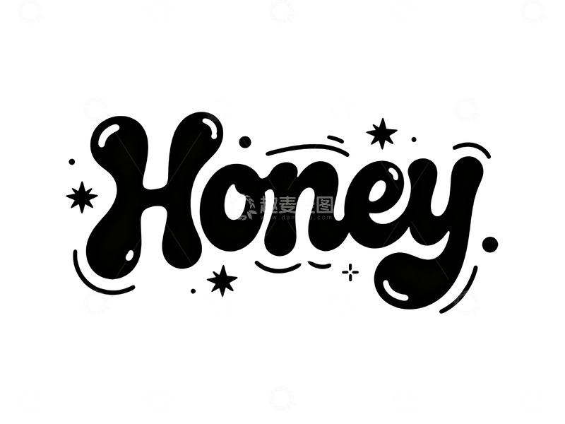 高清大图下载【趣麦麦图】黑白流体涂鸦字体设计8