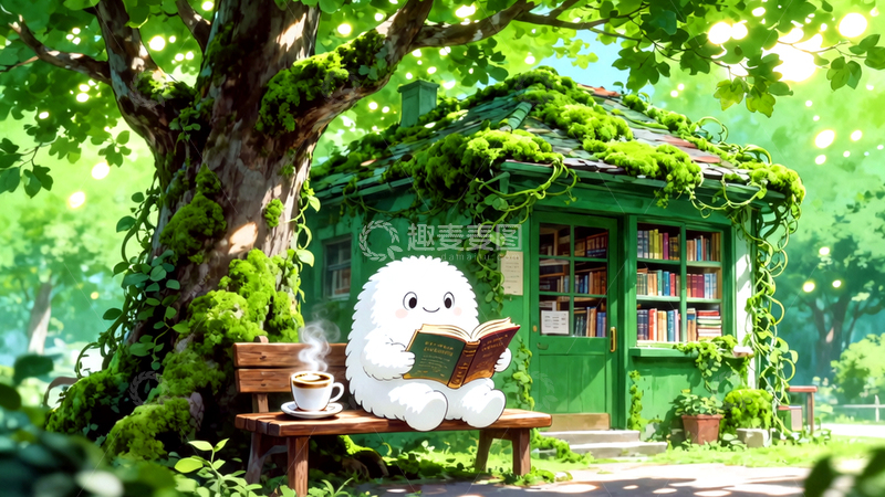 高清大图下载【趣麦麦图】就想安静看个书