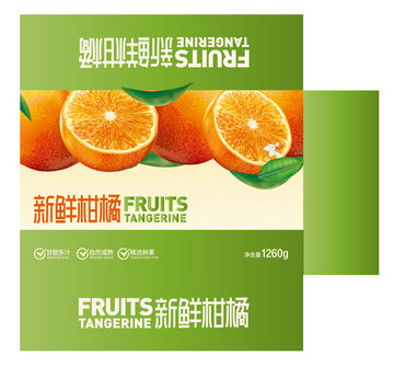 水果包装盒橘子插画