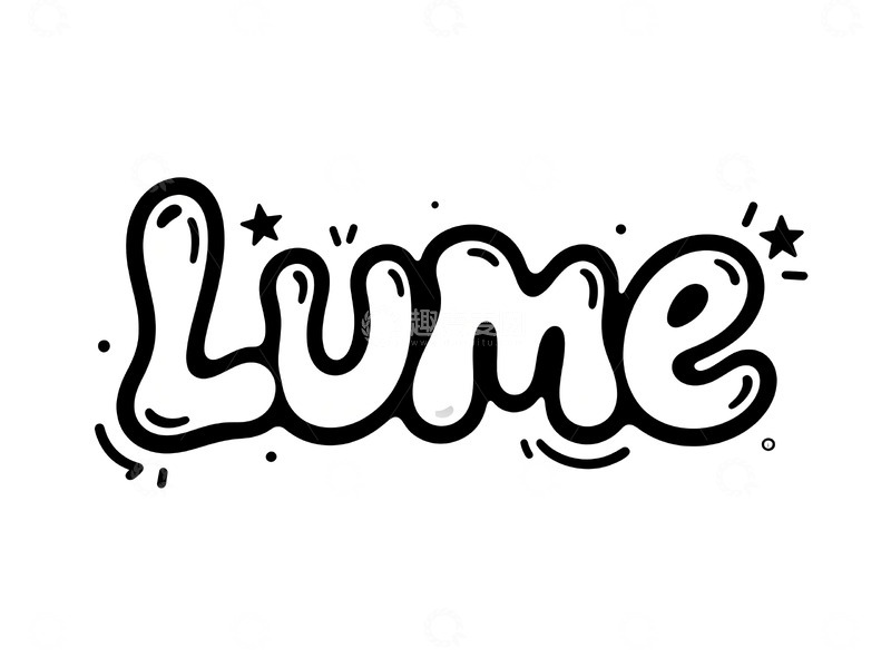 高清大图下载【趣麦麦图】黑白流体涂鸦字体设计1