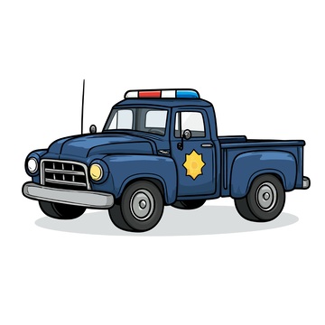 卡通警车插画素材