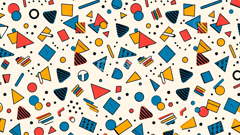 高清大图下载【趣麦麦图】彩色几何碎片的梦幻交响