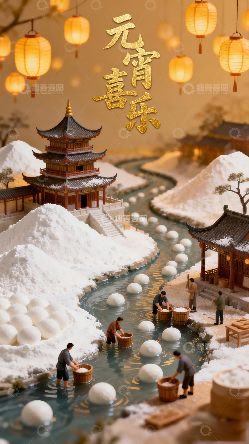 高清大图下载【趣麦麦图】元宵佳节欢乐多