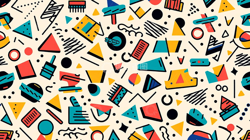 高清大图下载【趣麦麦图】线条与色块的无限迷宫