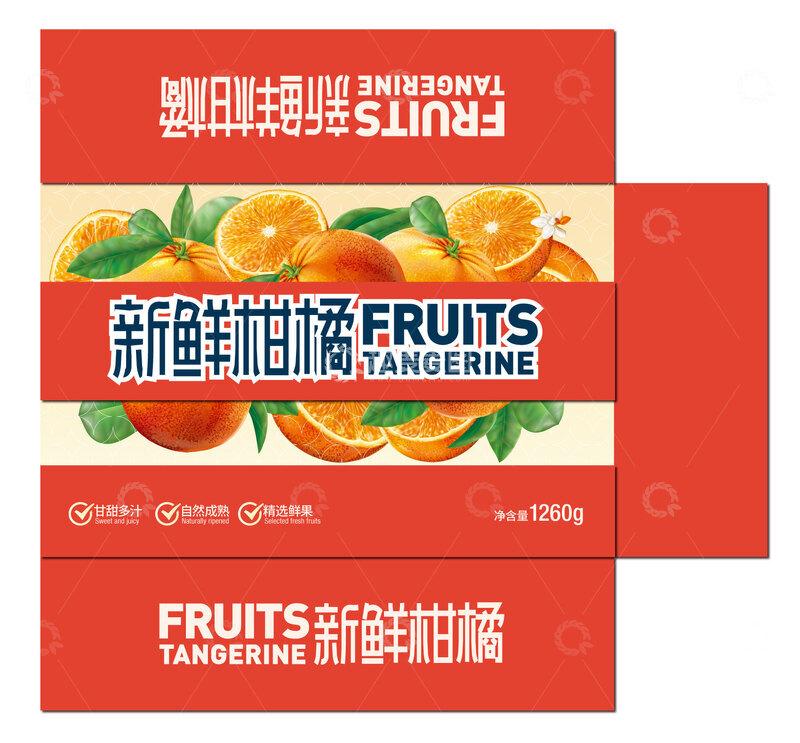 源文件下载【趣麦麦图】水果插画包装橘子