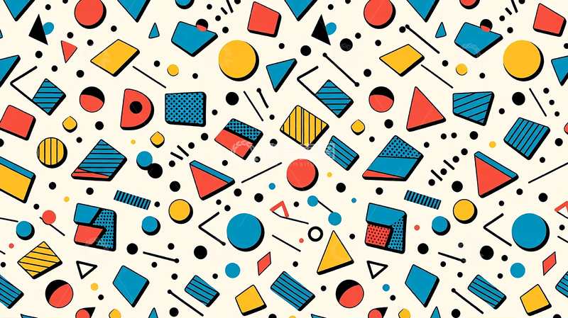 高清大图下载【趣麦麦图】迷幻几何色彩交响曲