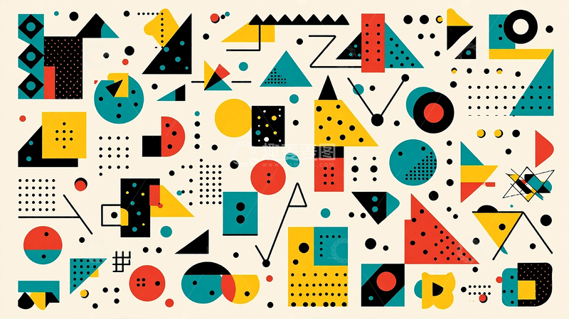 高清大图下载【趣麦麦图】极简几何的色彩狂想曲