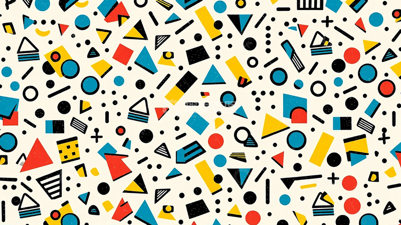 高清大图下载【趣麦麦图】彩色几何碎片的奇幻世界