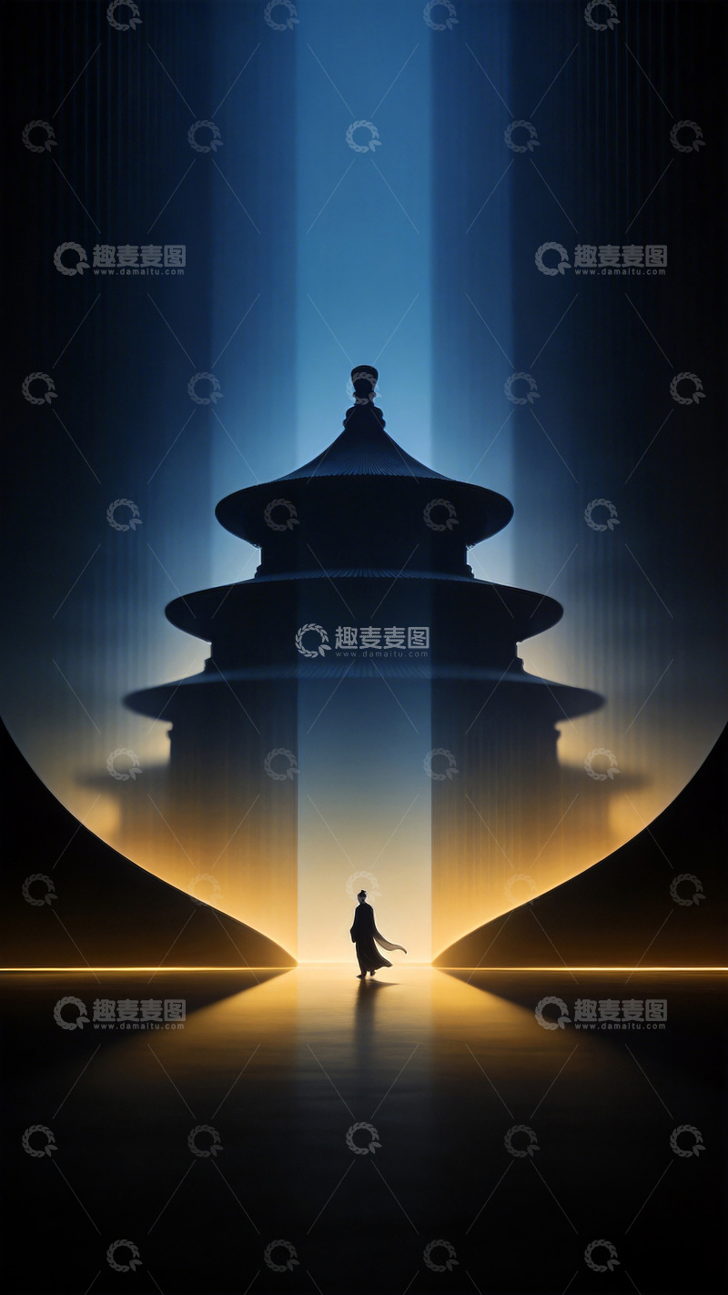 高清大图下载【趣麦麦图】神秘古建剪影艺术照