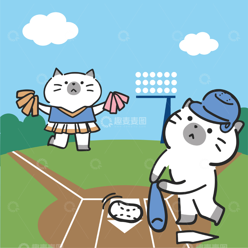源文件下载【趣麦麦图】卡通动物田径场景