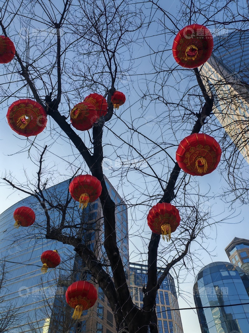 高清大图下载【趣麦麦图】城市春节红灯笼装饰