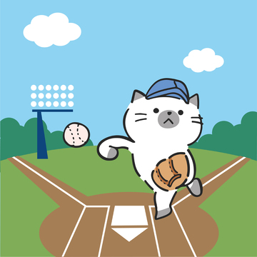 卡通棒球场景插画