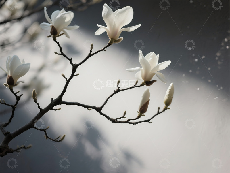 高清大图下载【趣麦麦图】白玉兰枝弱印象风摄影7