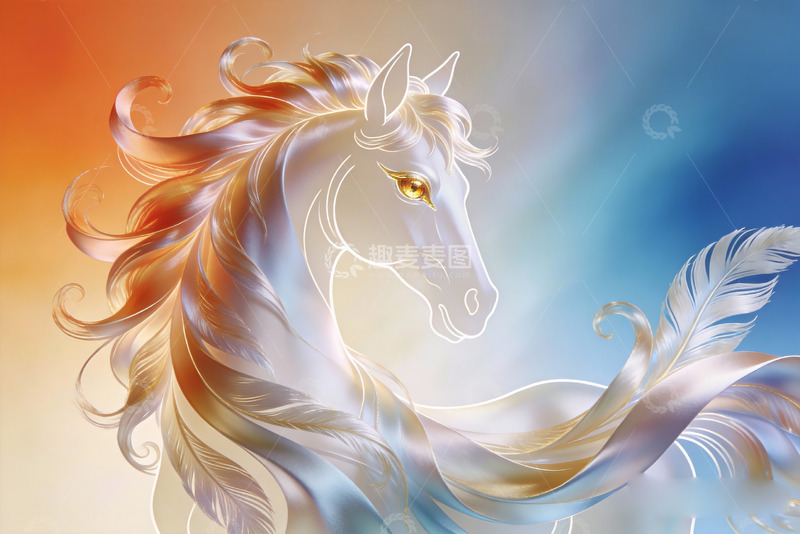 高清大图下载【趣麦麦图】抽象飞马艺术造型2