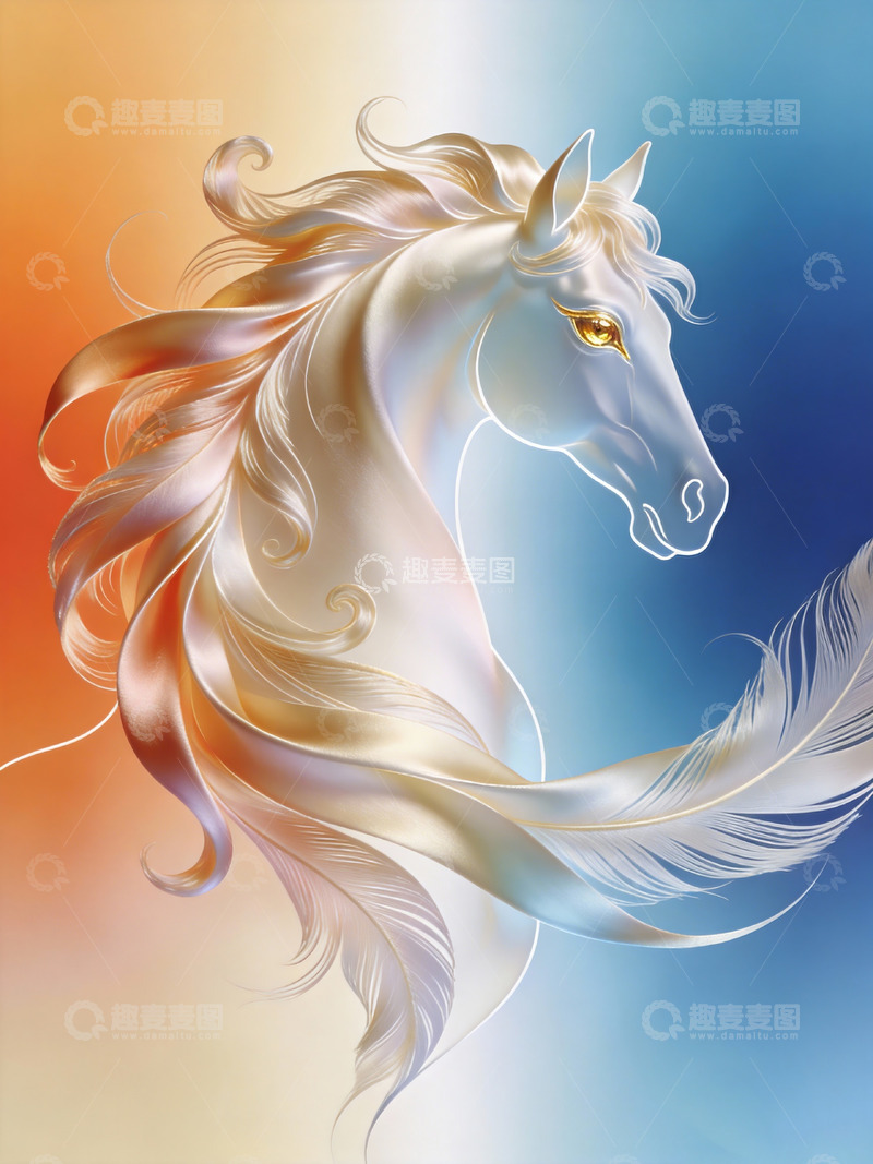 高清大图下载【趣麦麦图】抽象飞马艺术造型8