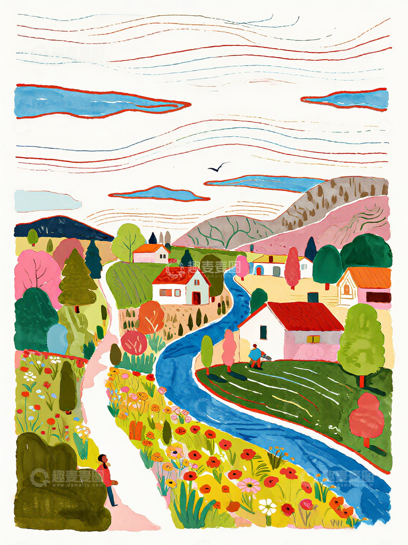 高清大图下载【趣麦麦图】花草树木唯美意境插画10