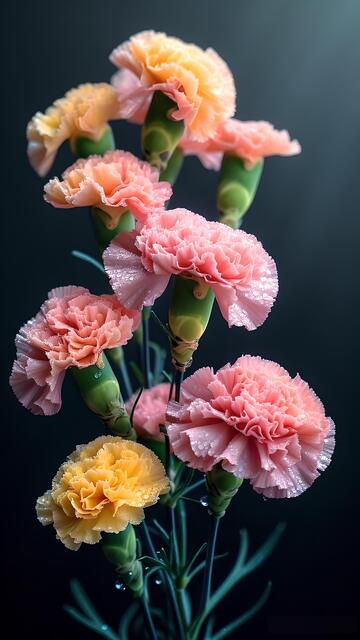 治愈系粉色系康乃馨鲜花摄影壁纸ins风3
