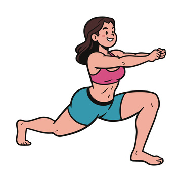 卡通健身女性插画