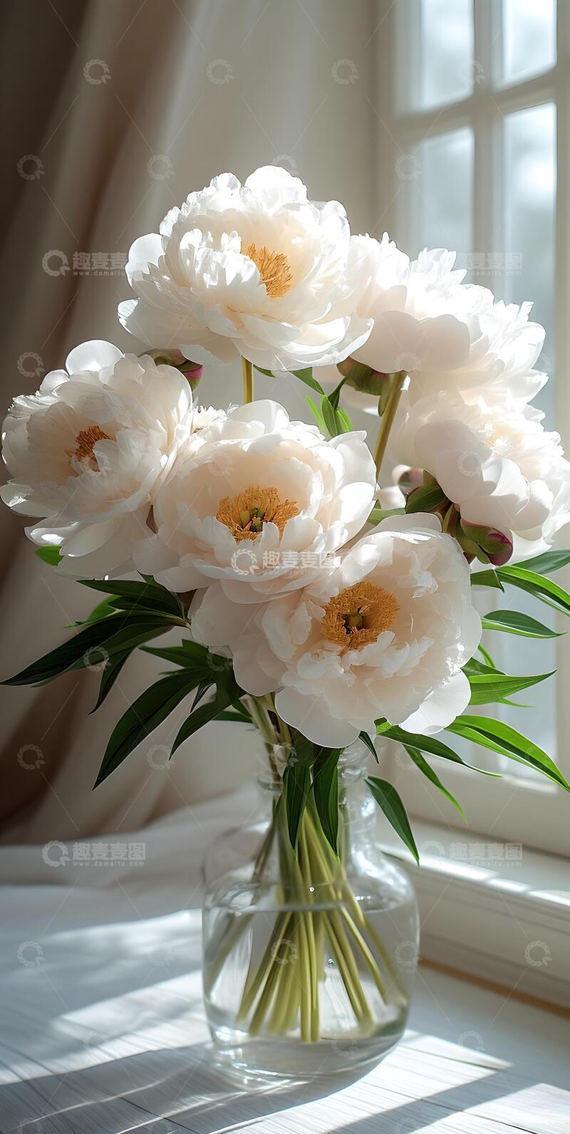 高清大图下载【趣麦麦图】治愈系ins风牡丹花壁纸1