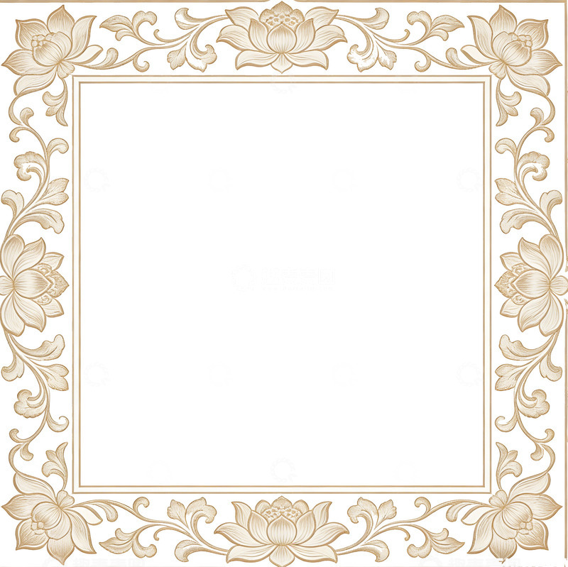 高清大图下载【趣麦麦图】金色花纹边框装饰图案