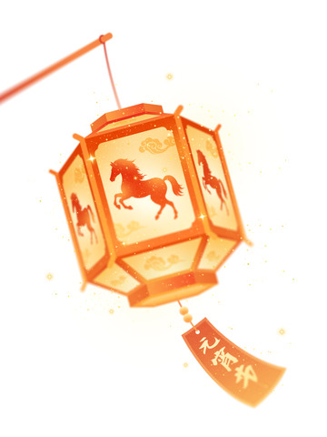 灯笼节喜庆中国风插画