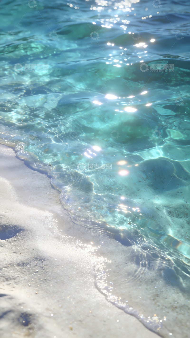 高清大图下载【趣麦麦图】俯视视角清澈玻璃海面1