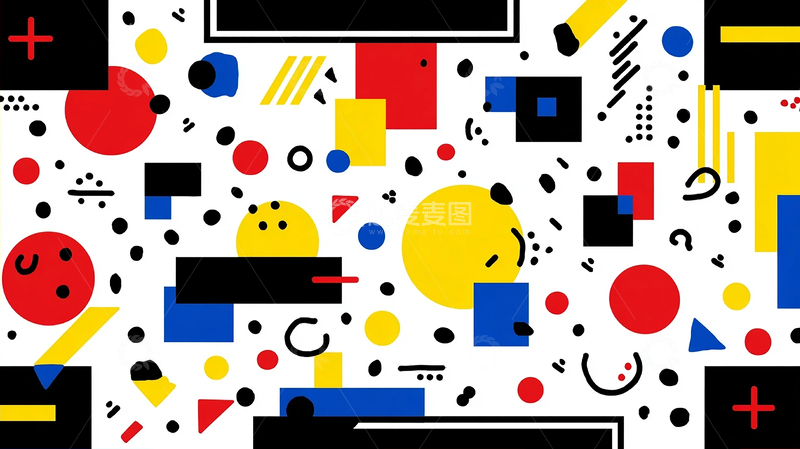 高清大图下载【趣麦麦图】色彩狂想的几何梦境