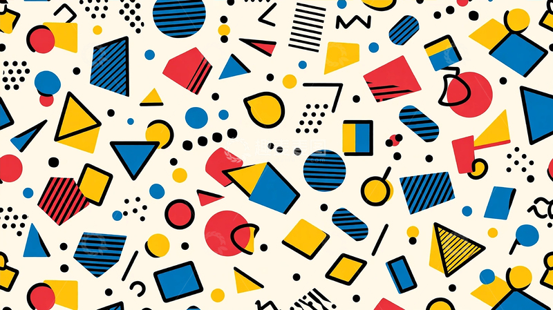 高清大图下载【趣麦麦图】几何迷宫的色彩狂欢