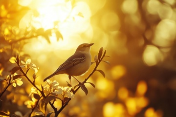 黄昏下的鸟雀摄影