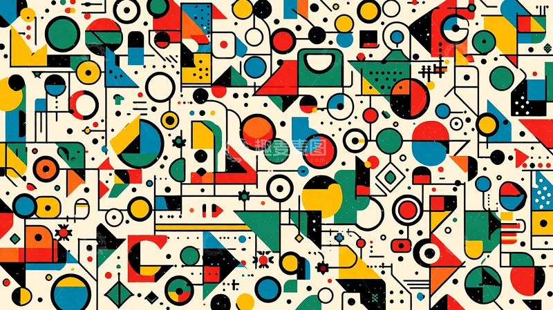 高清大图下载【趣麦麦图】彩色几何迷宫的无限宇宙