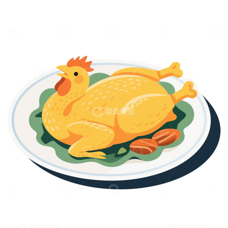 高清大图下载【趣麦麦图】美食海南文昌鸡免抠元素